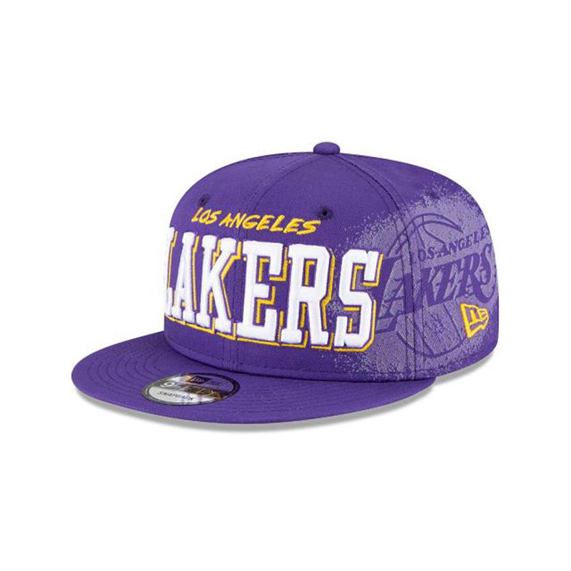 NBA Los Angeles Lakers Faded 9Fifty Snapback (UDH1118) - Purple New Era Caps